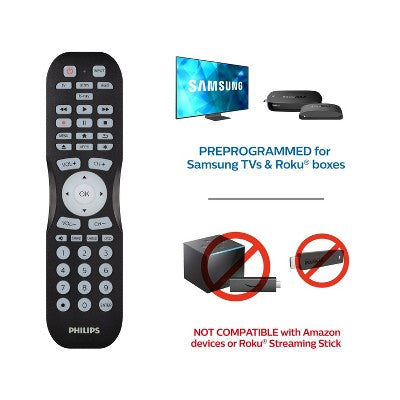 Philips 4-Device Bluetooth Universal Remote Control - Black