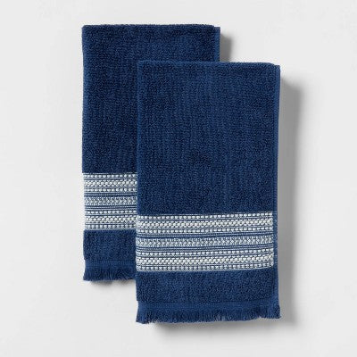 2pk Americana Striped Hand Towels Blue - Threshold