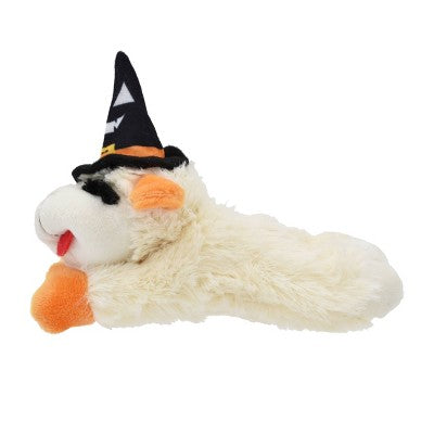 Multipet Lamb Chop with Hat, Paws and Ears Dog Interactive Plush Toy - White/Orange/Black