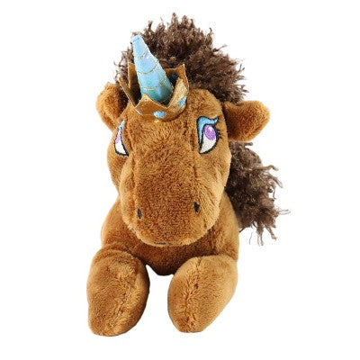 Animal Adventure 4.5'' Afro Unicorn Laying Unicorns Plush Brown