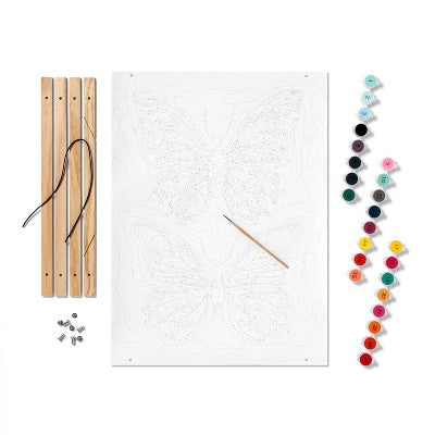 Paint by Number Kit Butterfly - Mondo Llama: DIY Canvas Art, Adult Painting Kit with Paints & Brush