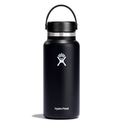 Hydro Flask 32oz Wide Mouth Bottle - Black: Double-Wall, BPA-Free, Leakproof
