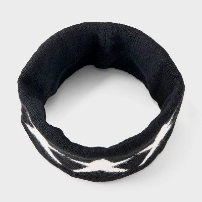 Girls' Knitted Jacquard Headband - art class Black/White