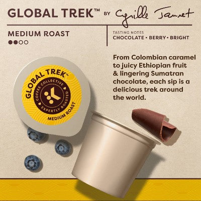 Keurig Coffee Collective Global Trek Medium Roast K-Cup Coffee Pods - 8ct: Arabica Beans, Chocolate, Berry Flavors (LOCAL PICKUP ONLY)