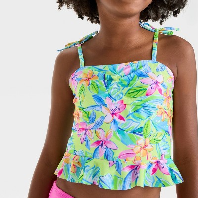 Girls' Paradise Coast Floral Printed Tankini Set - Cat & Jack L