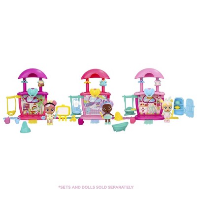 Cry Babies PlayTime Emma's Bathroom Mini Playset with 15 accessories and 3.5" Doll For kids 4 and up