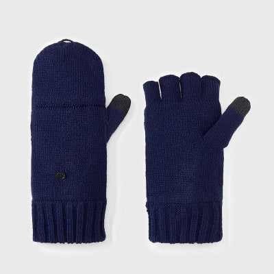 Men's Convertible Fleece Lined Mittens - Goodfellow & Co Navy Blue