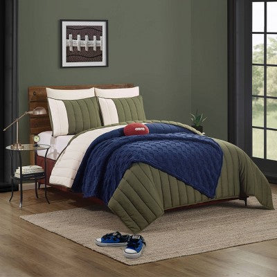 Teen Checkered Plush Throw Blanket Blue - Makers Collective