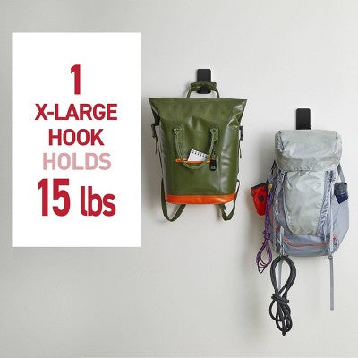 Command 2pk Damage-Free Hanging 15lb X-Large Hooks with 8 Adhesive Strips Black