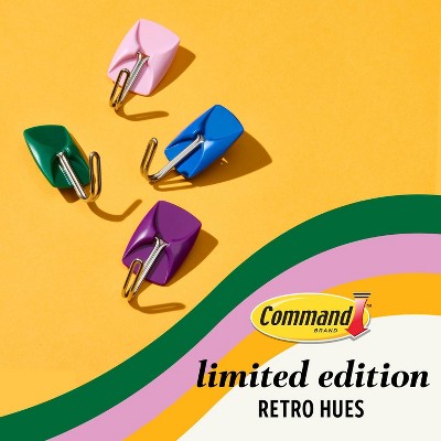 Command 4pk Damage-Free Small Wire Hooks Candied Plum