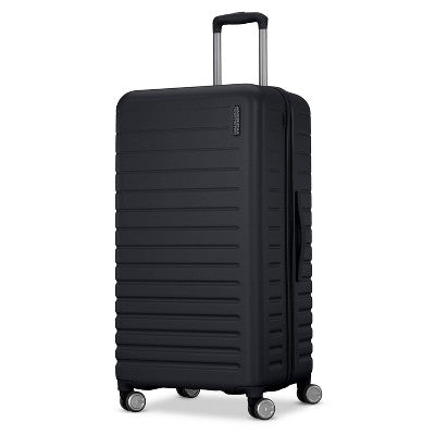 American Tourister Trunk Hardside Spinner Suitcase - Black: Wheeled Check Luggage