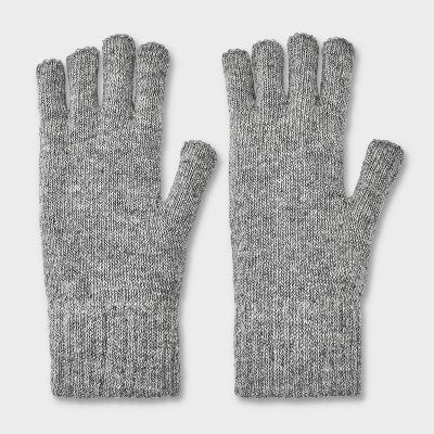 Men's Knit Fingerless Gloves - Goodfellow & Co Heathered Gray One Size