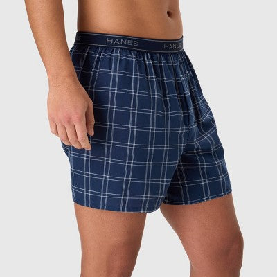 Hanes Men's Woven 5pk Boxer Shorts - Blue S