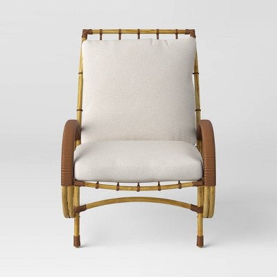 2pc Sculptured Statement Patio Conversation Set Chair & Ottoman - Threshold: Steel Frame, Weather-Resistant, with Cushions (LOCAL PICKUP ONLY)