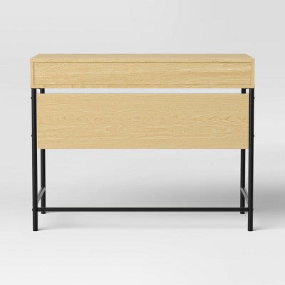 Mixed Material Wood and Metal Writing Desk Natural with Storage Drawer - Room Essentials (LOCAL PICKUP ONLY)
