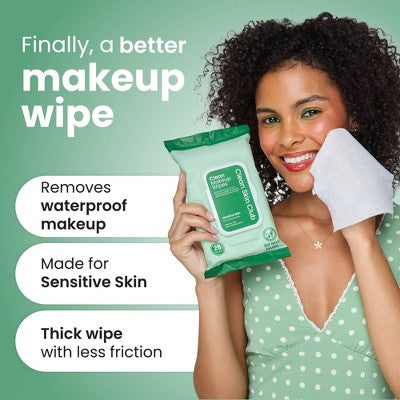 Clean Skin Club Makeup Facial Cleansing Wipes Sensitive Skin - 25ct
