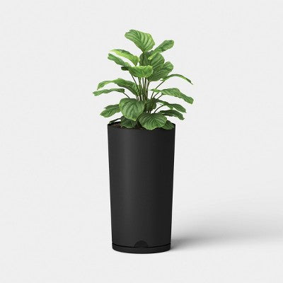 Recycled Resin Indoor Outdoor Planter 12"x21" Black - Room Essentials