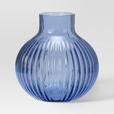 Round Glass Vase Blue - Room Essentials