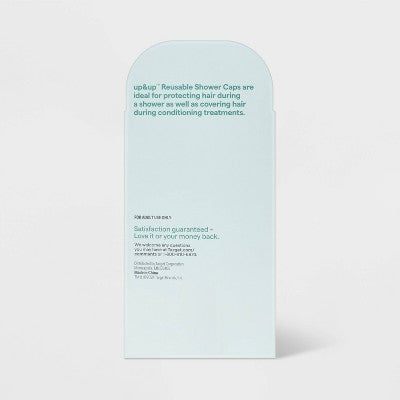 2pc Plastic Reusable Shower Cap - up&up