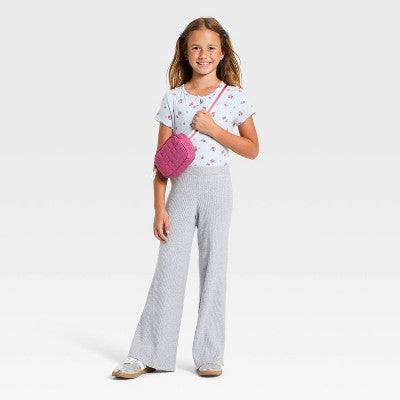 Girls' Relaxed Fit Sweater Pants - Cat & Jack Heather Gray L