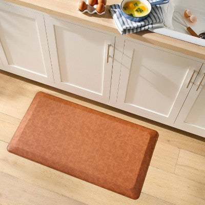 Kitchen Comfort Mat Faux Leather Brown - Figmint (LOCAL PICKUP ONLY)