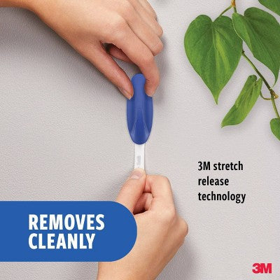 Command 4pk Damage-Free Hanging Medium Designer Hooks with 6 Adhesive Strips Cobalt Blue