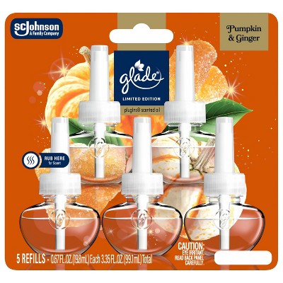 Glade PlugIns Scented Oil Air Freshener - Pumpkin & Ginger - 3.35 fl oz/5ct