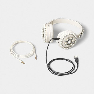 Embellishment On-Ear Headphones - heyday Jewel Cream
