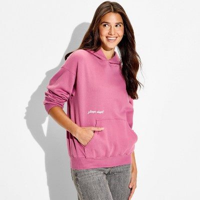 Women's Oversized Graphic Hooded Pullover Sweatshirt L