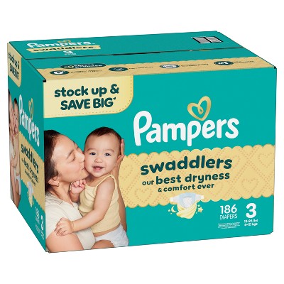 Pampers Swaddlers Sensitive Disposable Diapers Massive Pack - Size 3 - 186ct