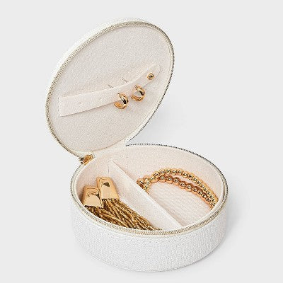 Round Travel Jewelry Organizer with Heart Pearls - A New Day Cream