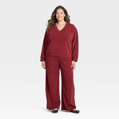 Women's Sandwash Sweatshirt - A New Day Maroon 4X