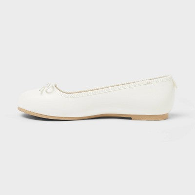 Girls' Diana Slip-On Ballet Flats - Cat & Jack White 13