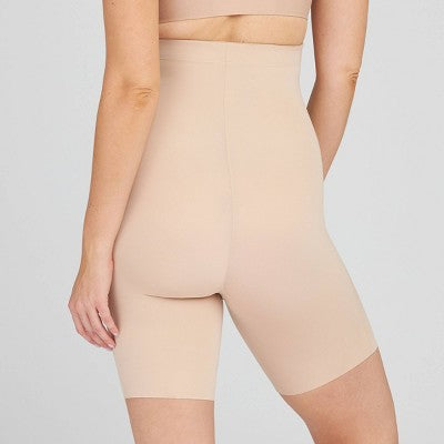 ASSETS by SPANX Women's Thintuition High-Waist Shaping Thigh Slimmer - Beige 1X