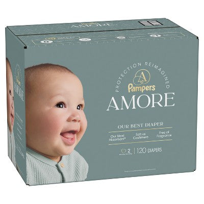 Amore by Pampers Diapers Enormous Pack - Size 2 - 120ct