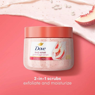 Dove Beauty Exfoliating Body Scrub - White Peach & Crushed Rice - 15oz