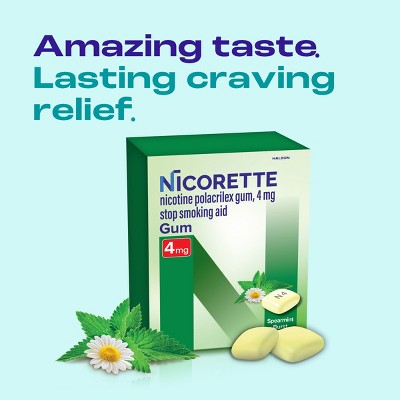 Nicorette 4mg Stop Smoking Aid Nicotine Gum - Spearmint Burst - 160ct