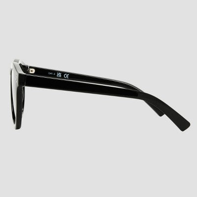 Women's Shiny Plastic Round Sunglasses - Universal Thread Black: Scratch-Resistant, Maximum UV Protection, Recycled Frame
