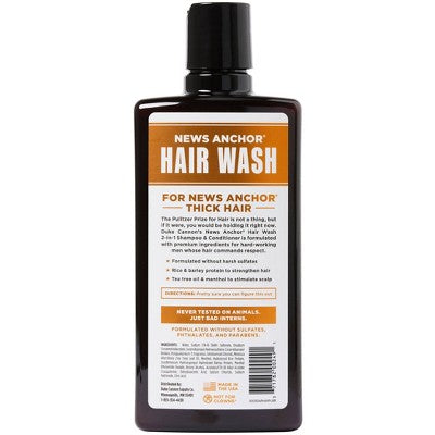 Duke Cannon Cedarwood 2-in-1 Hair Wash - Fresh Cedar Shampoo and Conditioner for Men - 14 fl. oz