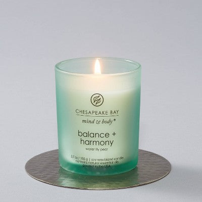 3.7oz Lidded Glass Jar Candle Water Lily Pear - Chesapeake Bay Candle: Soy Wax Blend with Essential Oils, 24hr Burn Time