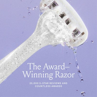 Billie Ice Sparkle Razor Starter Kit: 5 Blades, Bikini Line, Legs, Under Arm, Manual Reusable Razor