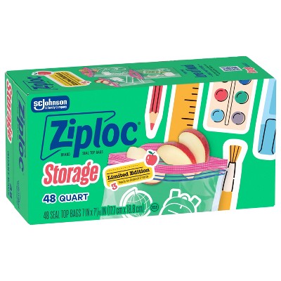 Ziploc Quart Food Storage Bags - 48 ct - Target Exclusive Back to School Designs