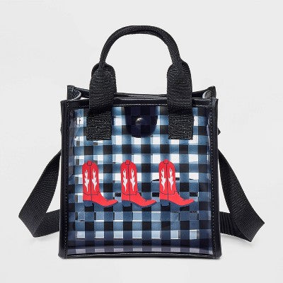 Girls' Cowboy Boots Mini Jelly Crossbody Bag - art class Black