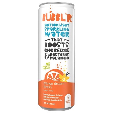 BUBBL'R Orange Dream Freez'r Antioxidant Sparkling Flavored Water - 6pk/12oz Cans