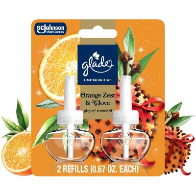 Glade Air Freshener Plug Ins Oil Diffuser Refills - Orange Zest & Clove - 2pk