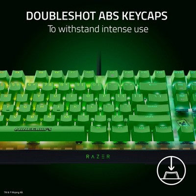 Razer BlackWidowV4 X Gaming Keyboard Green Switch - Minecraft Edition: No Wireless Tech