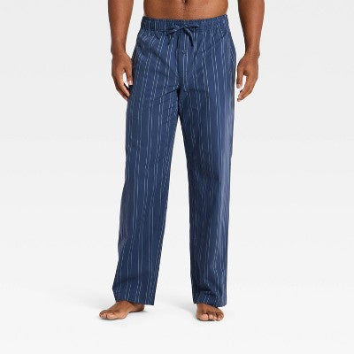 Men's Poplin Woven Pajama Pants Goodfellow & Co Navy Blue L