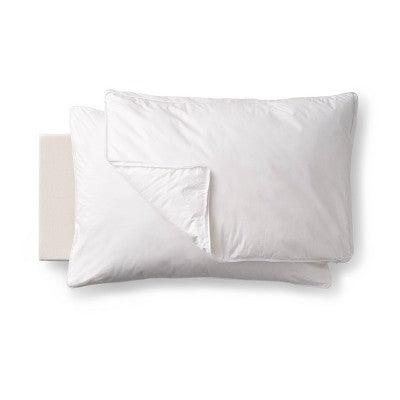 Standard/Queen Medium Machine Washable Customizable Feather and Down Bed Pillow Insert White - Casaluna