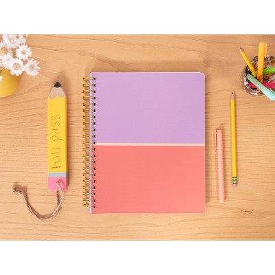 Inspired by Erin Condren 2025-2026 12 month Dated Teacher Lesson Planner Colorblock Lilac, Teacher Supplies
