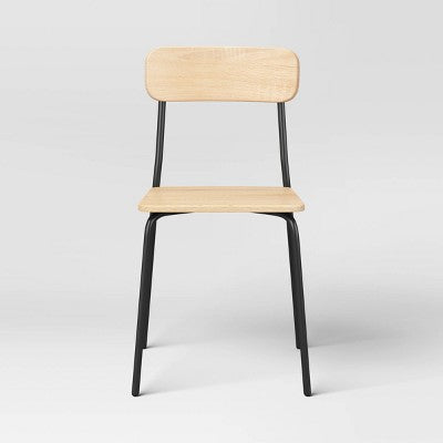 Set of 2 Wood with Metal Base Dining Chair Natural - Room Essentials (LOCAL PICKUP ONLY)
